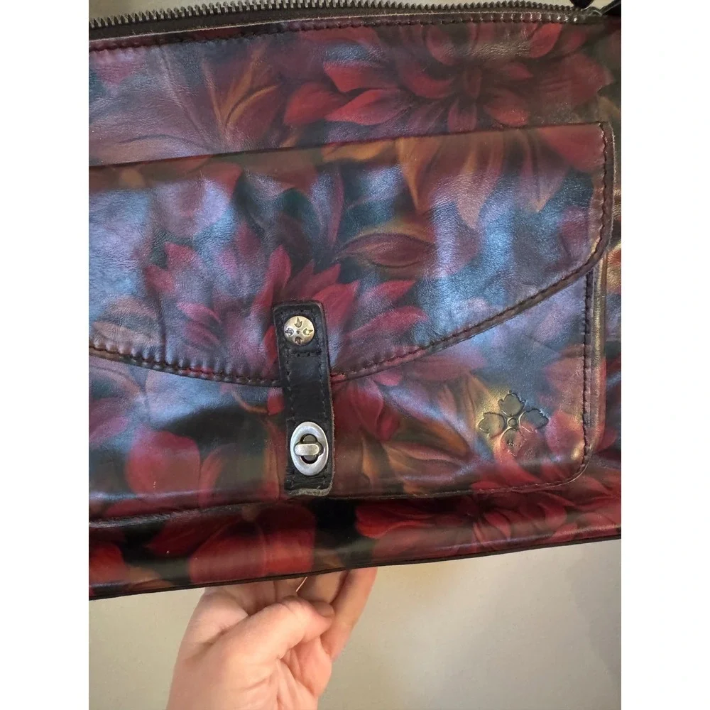 Patricia Nash Kirby East West leather crossbody bag "Rustic Mums" - Picture 5 of 9